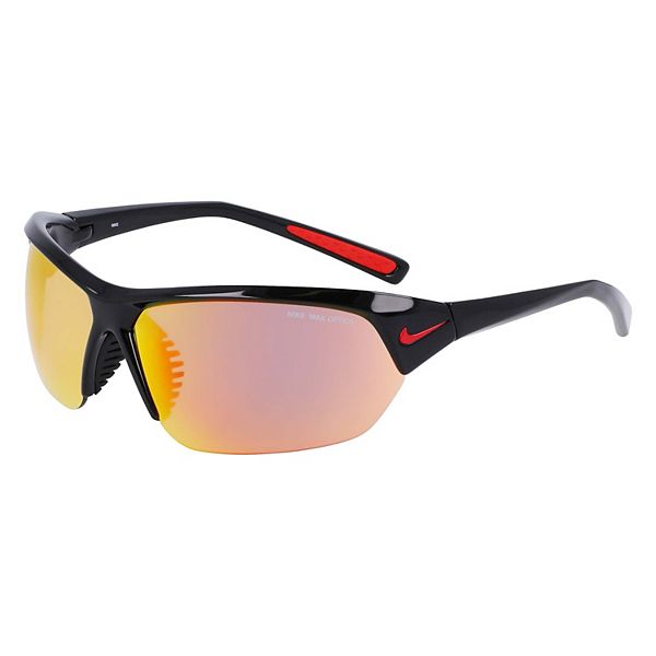 Men's Nike Skylon Ace 69mm Semi-Rimless Sunglasses - Black Red Mirror