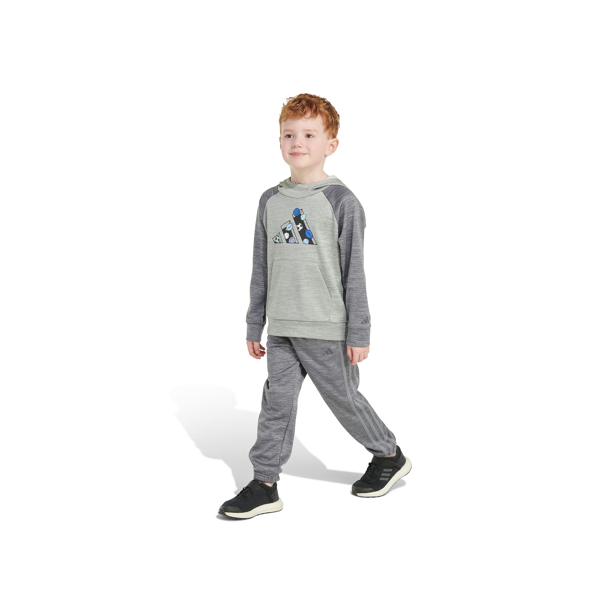 Boys 4-7 adidas Fleece Pullover Hoodie & Jogger Pants Set, Boys, Gray