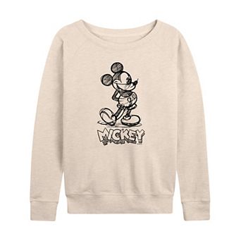 Disney's Mickey Mouse Women's Sketch French Terry Long Sleeve Tee