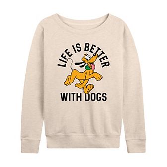 Disney's Pluto Women's Life Is Better With Dogs French Terry Long Sleeve Tee