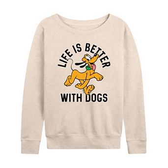 Disney's Pluto Women's Life Is Better With Dogs French Terry Long Sleeve Tee