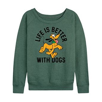 Disney's Pluto Women's Life Is Better With Dogs French Terry Long Sleeve Tee