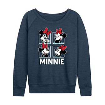 Disney's Minnie Mouse Women's Grid French Terry Long Sleeve Tee
