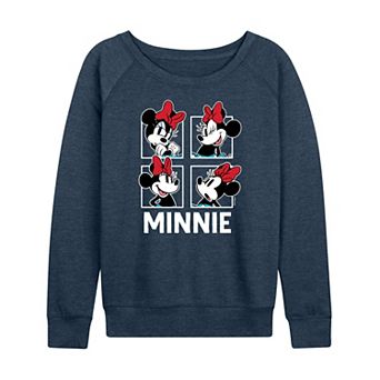 Disney's Minnie Mouse Women's Grid French Terry Long Sleeve Tee