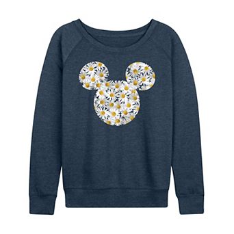 Disney's Mickey Mouse Women's Daisies French Terry Long Sleeve Tee