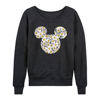 Disney's Mickey Mouse Women's Daisies French Terry Long Sleeve Tee
