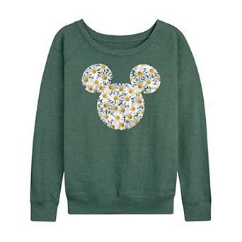 Disney's Mickey Mouse Women's Daisies French Terry Long Sleeve Tee