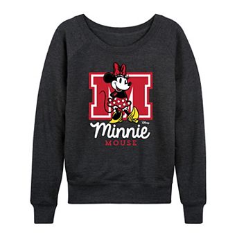 Disney's Minnie Mouse Women's Collegiate French Terry Long Sleeve Tee