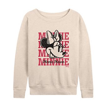 Disney's Minnie Mouse Women's Repeated French Terry Long Sleeve Tee