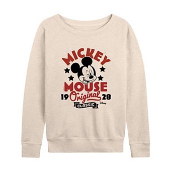 Disney's Mickey Mouse Women's Original Badge French Terry Long Sleeve Tee