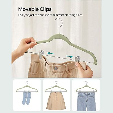 Velvet Pants Hangers With Adjustable Clips