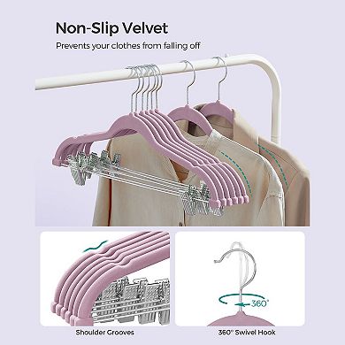 Velvet Pants Hangers With Adjustable Clips
