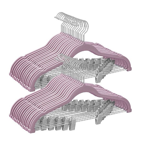 Velvet Pants Hangers With Adjustable Clips