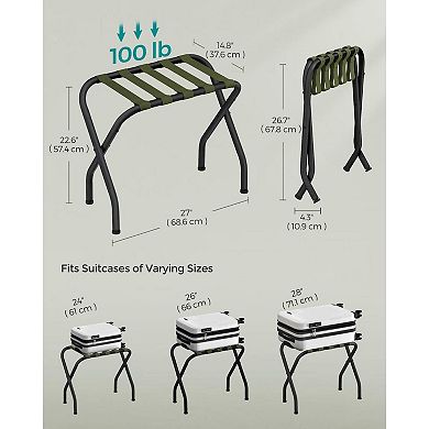 Folding Metal Luggage Rack, Pack Of 2