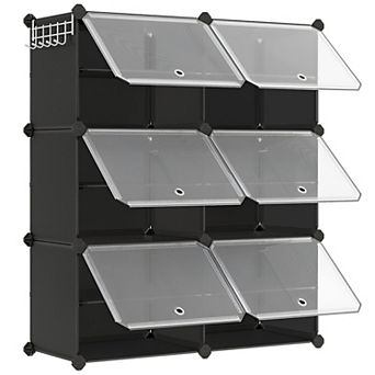Modular Interlocking Plastic Storage Shoe Rack