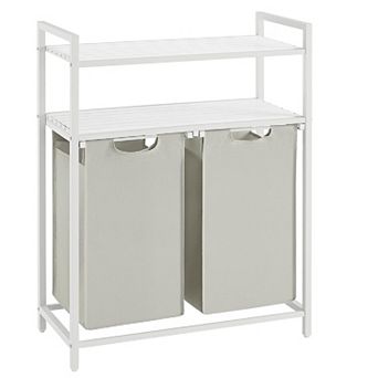Laundry Hamper, Laundry Sorter with 2 Pull-Out and Removable Bags, 2 Shelves, for Laundry Room