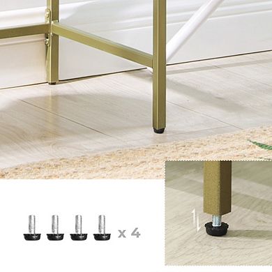 Console Table, Tempered Glass Sofa Table, 3-Tier Storage Rack, Modern Shelf, Sturdy