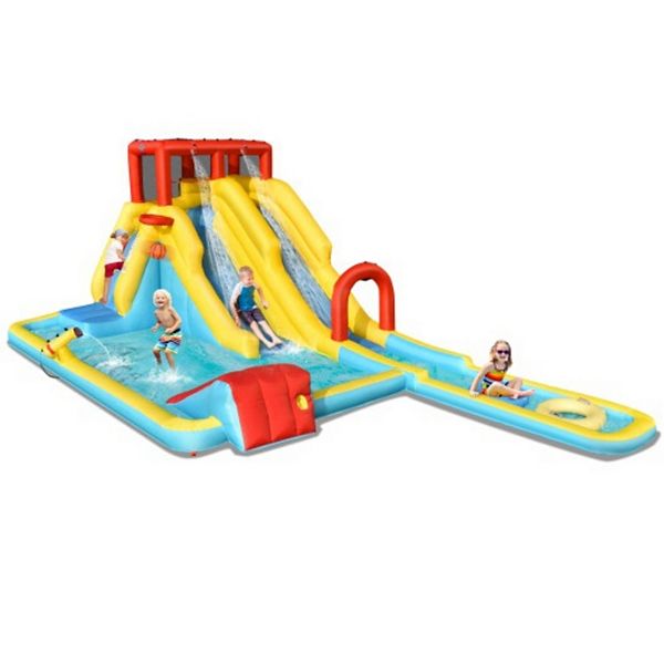 7in1 Inflatable Dual Slide Water Park Bounce House With 750 Blower