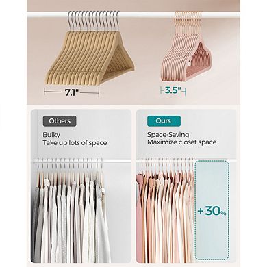 50-Pack Velvet Coat Hangers with Shoulder Notches - Space-Saving, Secure Grip