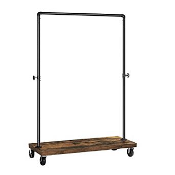 Clothes Rack, Heavy Duty Clothing Rack, Industrial Pipe Style Rolling Garment Rack