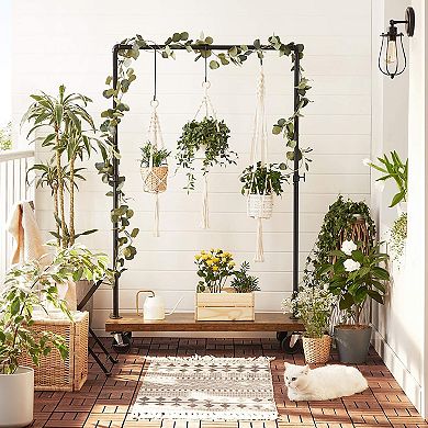 Clothes Rack, Heavy Duty Clothing Rack, Industrial Pipe Style Rolling Garment Rack