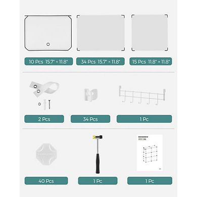 Shoe Rack, 10 Cubes Shoe Organizer with Doors, 32 Pair Plastic Shoe Storage Cabinet