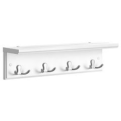 Unique Bargains Wall Mounted 8 Hooks Coat Towel Rack Hooks and Hangers  Silver Tone 1 Pc