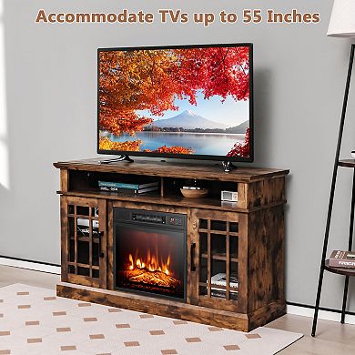 Electric Fireplace TV Stand with Cabinets for TVs Up to 50 Inch