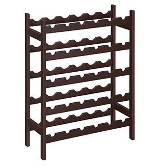 Wicker Wine Rack, 5 tier Storage Shelf, Holds 30 Bottles