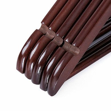 Wood Hangers, 20 Pack Selected Solid Wooden Hangers With Smooth Finish And Human Shoulder Design