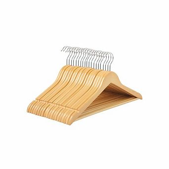 Wood Hangers, 20 Pack Selected Solid Wooden Hangers With Smooth Finish And Human Shoulder Design