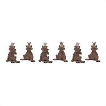 Royal Sitting Frog Figurine (set Of 6)