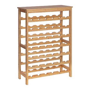42-bottle Wine Rack Free Standing Floor, 7 tier Display Wine Storage Shelves With Table Top