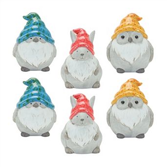 Whimsical Animal Gnome Garden Statue (set Of 6)