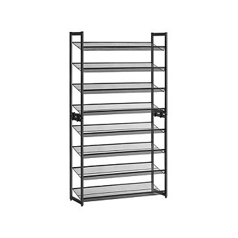 8 tier Shoe Rack, Set of 2 Stackable 4 tier Shoe Organizers, Metal Mesh Shoe Shelf Storage