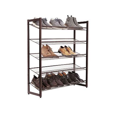 5-tier Stackable Metal Shoe Rack Adjustable Shoe Organizer For Entryway