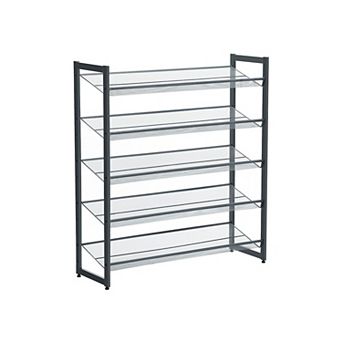5 tier Stackable Metal Shoe Rack Adjustable Shoe Organizer For Entryway