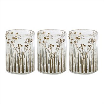 Dried Floral Glass Candle Holder (Set of 3)