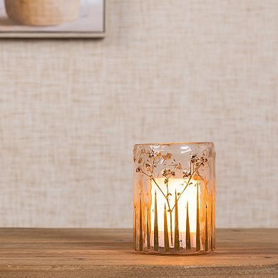 Dried Floral Glass Candle Holder (Set of 3)