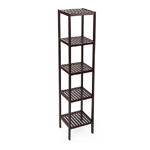 5Tier Wicker Bathroom Shelf, Standing Kitchen Rack, for Narrow Spaces