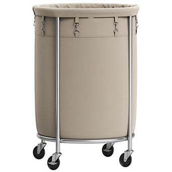 Laundry Hamper On Wheels, With Steel Frame And Removable Bag