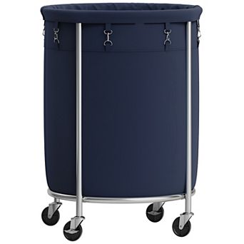 Laundry Hamper On Wheels, With Steel Frame And Removable Bag