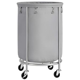 Laundry Hamper On Wheels, With Steel Frame And Removable Bag