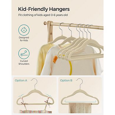 Velvet Children's Clothes Hangers - Secure Grip, Ideal for Ages 0-6 Years