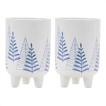 Modern Pine Tree Planter With Legs (Set Of 2)