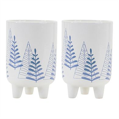 Modern Pine Tree Planter With Legs (Set Of 2)
