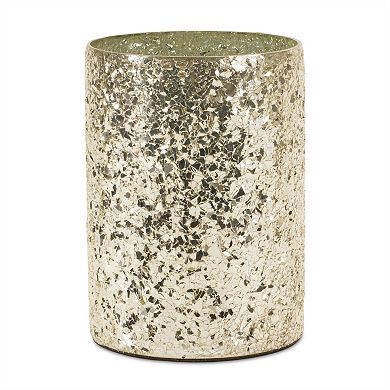 Gold Mosaic Glass Candle Holder (set Of 2)