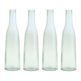 Green Glass Bottle Vase (Set of 4)