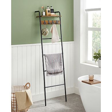 Blanket Ladder Shelf, Blanket Holder Rack for Living Room, Decorative Ladder