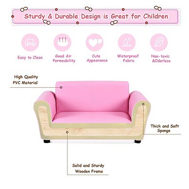 Soft Kids Double Sofa with Ottoman